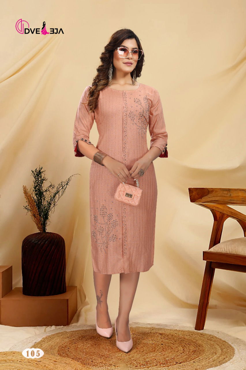Dveeja Cherry Latest Ethnic Wear Rayon Straight Kurti Collection